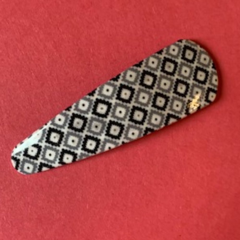 Black white and gray geometric big hair clip New